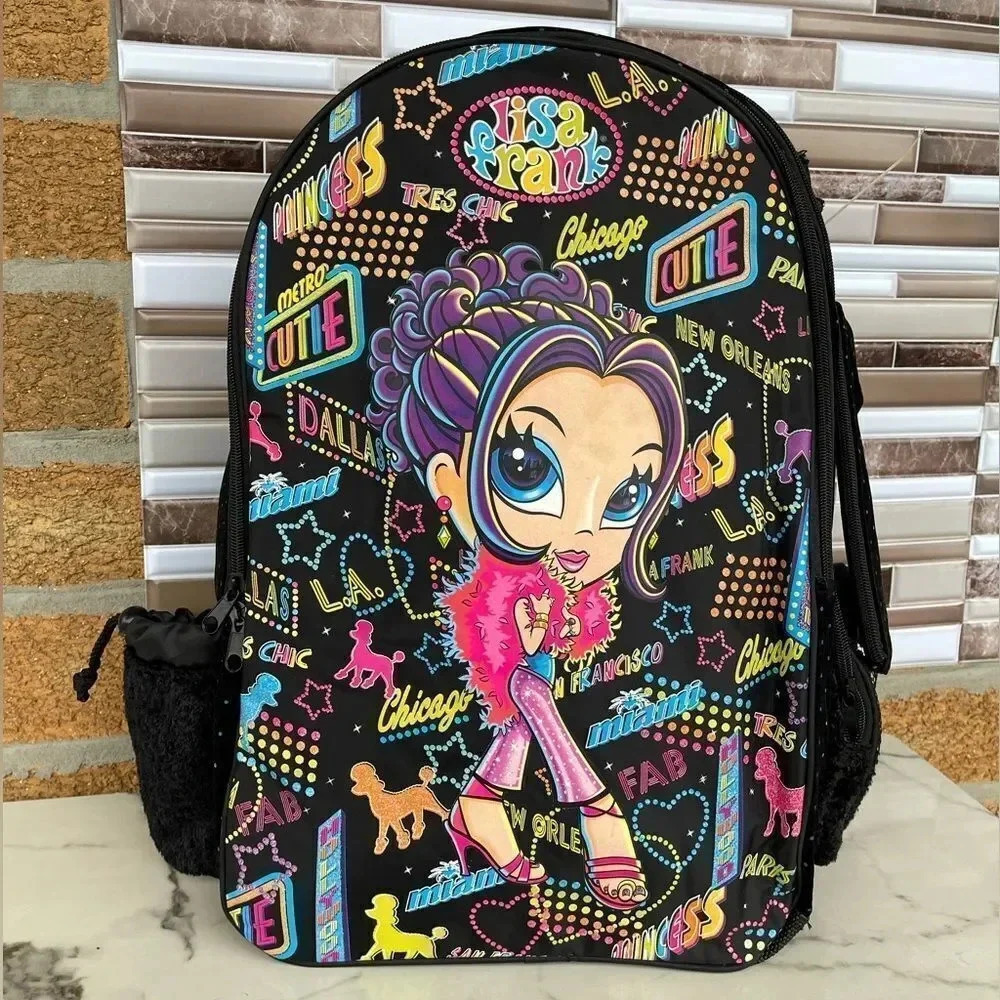 Lisa Frank Backpack - Rainbow Dot Design, Full Sized w/ Compartments kidcore